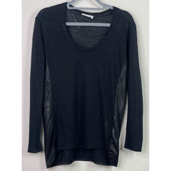 Zara Linen Faux Leather Accent Grunge Goth Witchy Top Women's Size Small - Picture 7 of 7